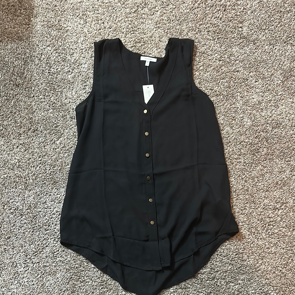 Maurices Black Button-Down Tank Top